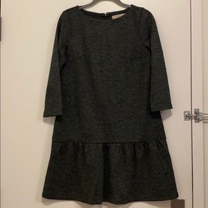 LOFT Grey Drop-waist 3/4 sleeve dress